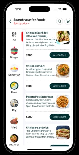 Prozen Go customer screen