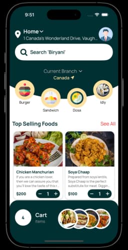 Prozen Go customer screen