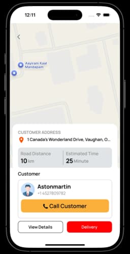 Delivery Partner screen