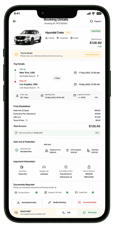 Prozen Rent booking operations preview