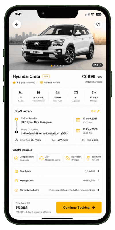 Prozen Rent product screen 2