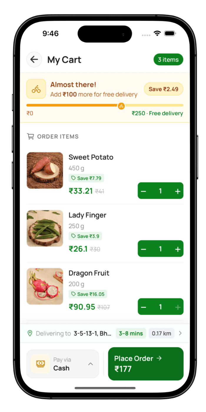Grocery delivery agent order request screen