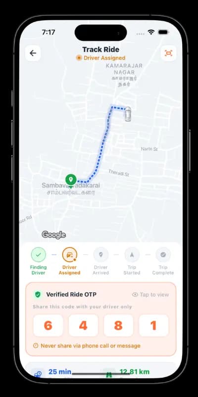 bolt Clone live ride tracking map