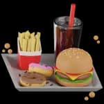 Burger selection screen in food delivery app Food Burger