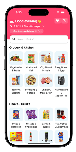 Prozen Mart customer screen