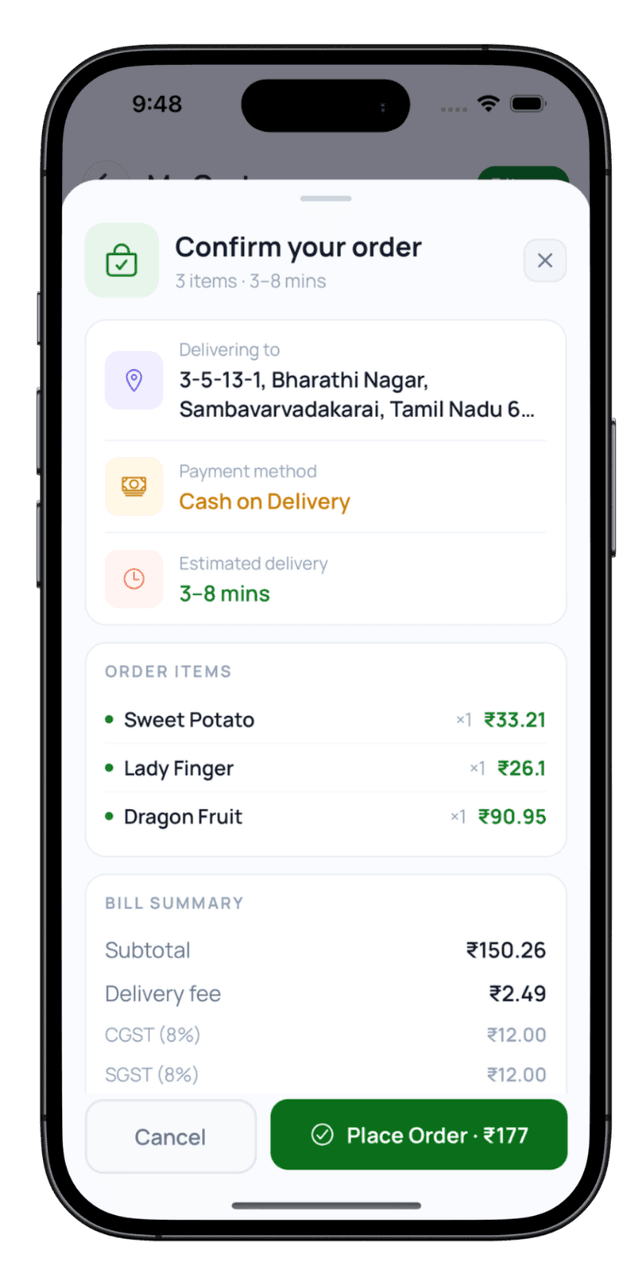 Prozen Mart product screen 4
