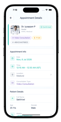 patient Prozen Care screen
