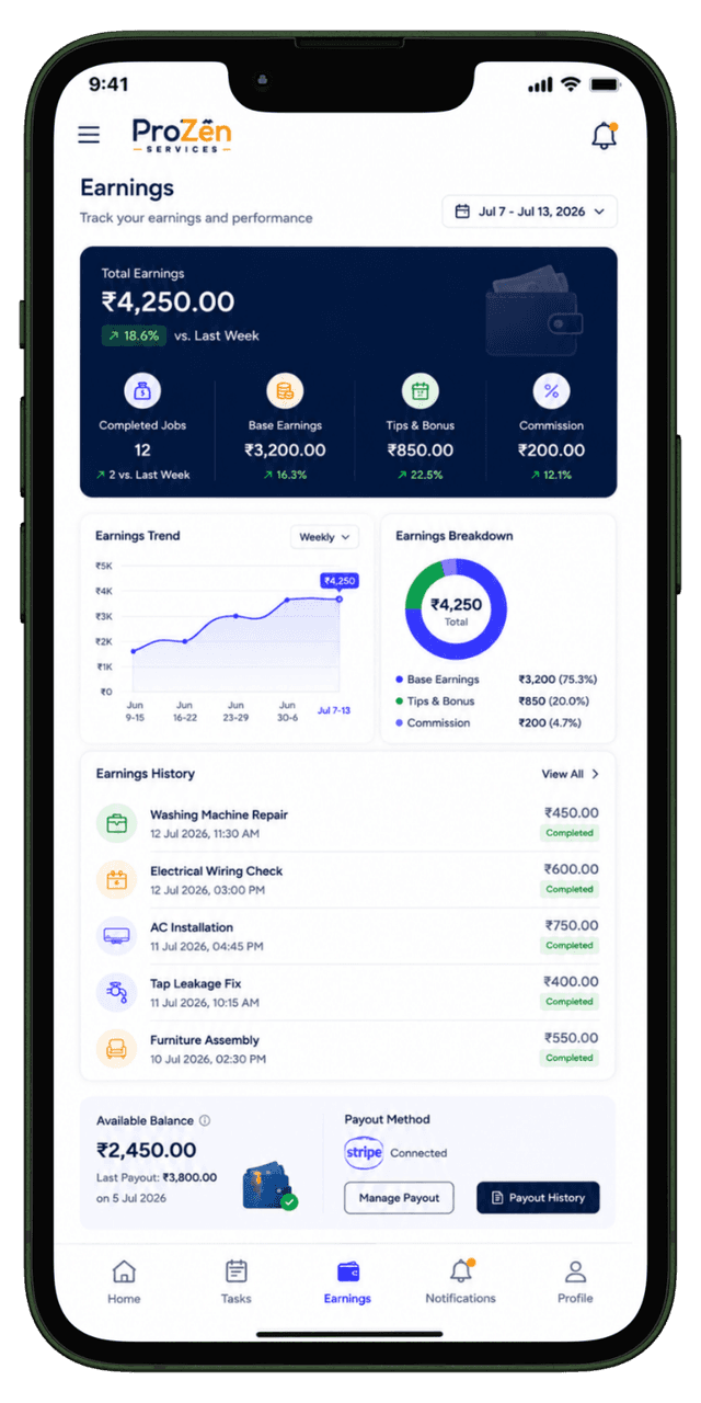 Prozen Services product screen 4