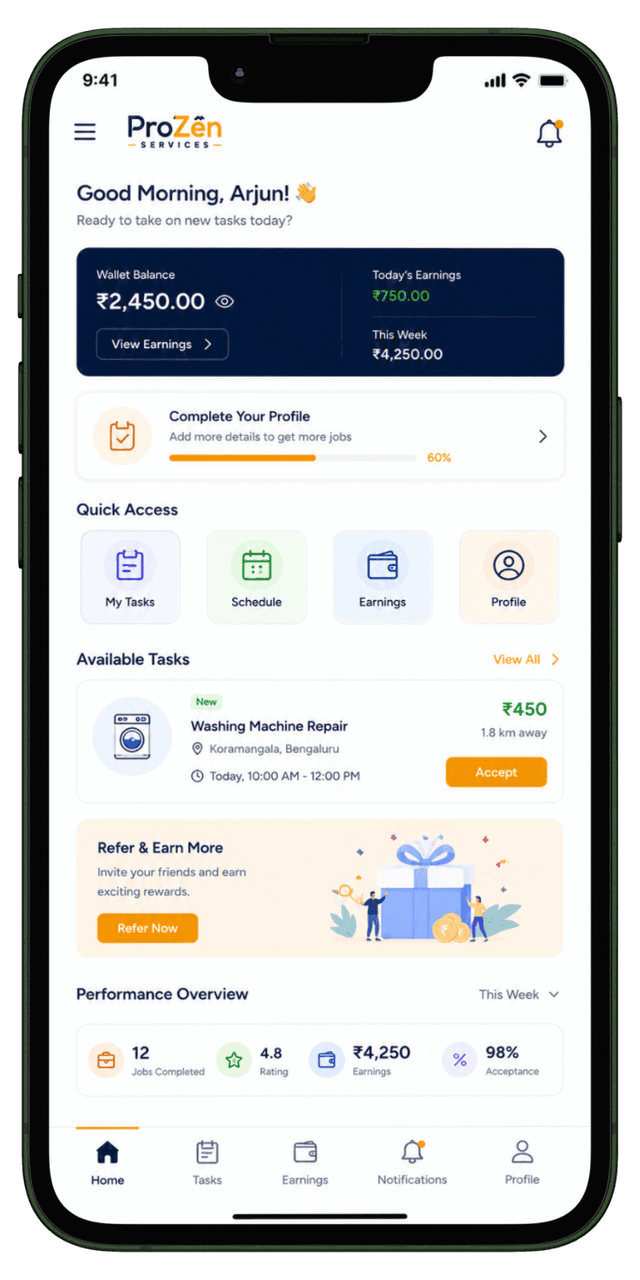 Prozen Services product screen 5