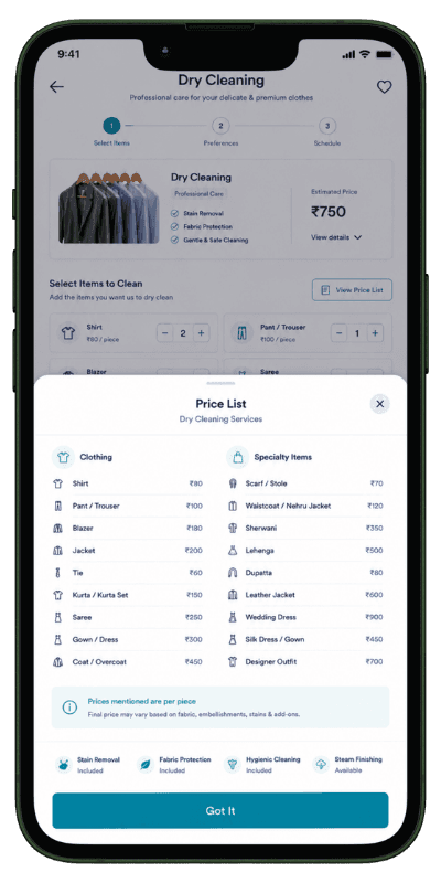 Prozen Wash pricing management preview